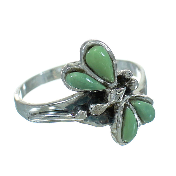 Turquoise Silver Southwest Dragonfly Ring Size 5-1/4 AX79922
